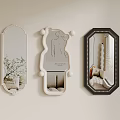 Cream Style Full-length Mirror Dressed Mirror Alien Mirror Art Mirror 3d model