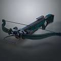 Modern Tactical Crossbow With Metallic Components And Green Grip Design 3d model