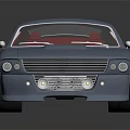 Blue Vintage Sports Car with Red Interior Sleek Body Design and Shiny Wheels