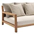 Modern Multi Seat Sofa With Wooden Frame Light Fabric Upholstery And Decorative Pillows