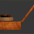 Wooden Food Storage Box With Round Tray And Snacks Inside