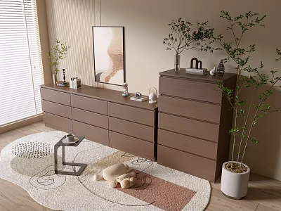 Modern Wood Grain Cabinet Simple Style Cabinet Whole Cabinet Sideboard Balcony Cabinet Storage Cabinet Entrance Cabinet 3d model