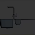 Modern Double Bowl Kitchen Sink With Integrated Drainer And Faucet Design