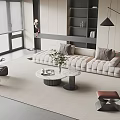 Sofa coffee table combination 3d model