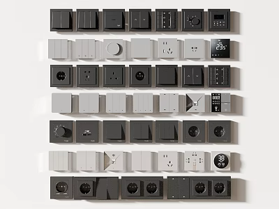 Variety Of Switch Panels With Different Designs 3d model