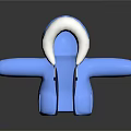 Blue Hooded Jacket with White Lining and Stylish Design for Daily Wear