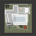 Modern White House Design With Wavy Roof Swimming Pool Balconies And Greenery
