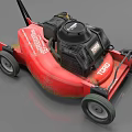 Red TITAN Honda Lawn Mower With Black Engine And Four Durable Wheels