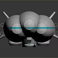 Twin Spacecraft With White Body And Light Blue Stripes Futuristic Aerospace Design