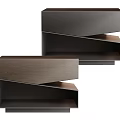 Modern Hallway Cabinet and Side Cabinet With Zigzag Wooden Shelves Design