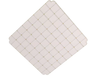 White Ceiling Design with Grid Pattern and Gold Accents in Diamond Shape and Scalloped Edges 3d model