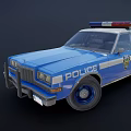 Classic Blue Police Car With Roof Lights 1121 Badge And POLICE Lettering