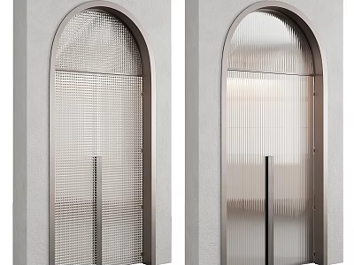 Modern Arched Door Interior Designs With Grid And Vertical Striped Patterns 3d model