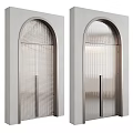 Modern Arched Door Interior Designs With Grid And Vertical Striped Patterns 3d model