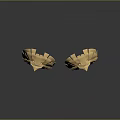 Two Shiny Golden Eagle Head Sculptures With Detailed Feather Design
