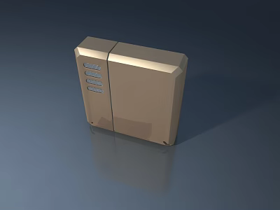 Modern Golden Rectangular Electronic Device With Smooth Surface And Vent Design 3d model