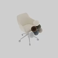 Modern Fabric Office Chair With Ergonomic Armrests Swivel Base Rolling Casters Multiple Color Choices