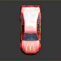 Red McDonald's Chevrolet Race Car With Number 1 Logo And Racing Design