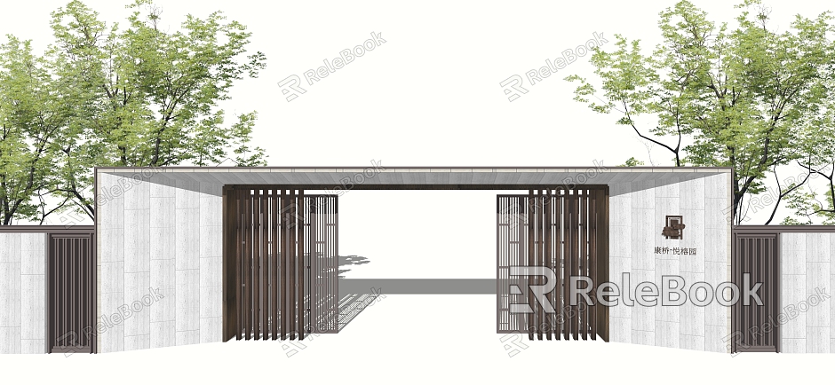 Modern Gate Residential District Gate Head Residential Landscape model