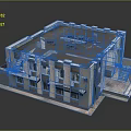 Birds Eye View Planning of Two Story Building With Balconies Windows Roof Structures and Staircase