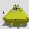 Green Six Wheeled Armored Functional Vehicle With Turret Antenna And Circular Devices