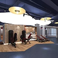 Modern Open Concept Fitness Gym With Training Equipment And Spacious Workout Area