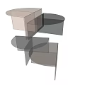Modern Minimalist Transparent Glass Coffee Tables With Round And Geometric Designs