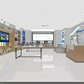 5G Experience Store Interior With Mobile Phone Displays Large Screen And Comfortable Seating