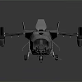 Gray Aerospace Spacecraft 3D Model With Cockpit And Interstellar Wings Design
