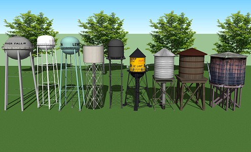 Modern Water Tower Water Tower Water Tank Water Tank High Tower 3d model