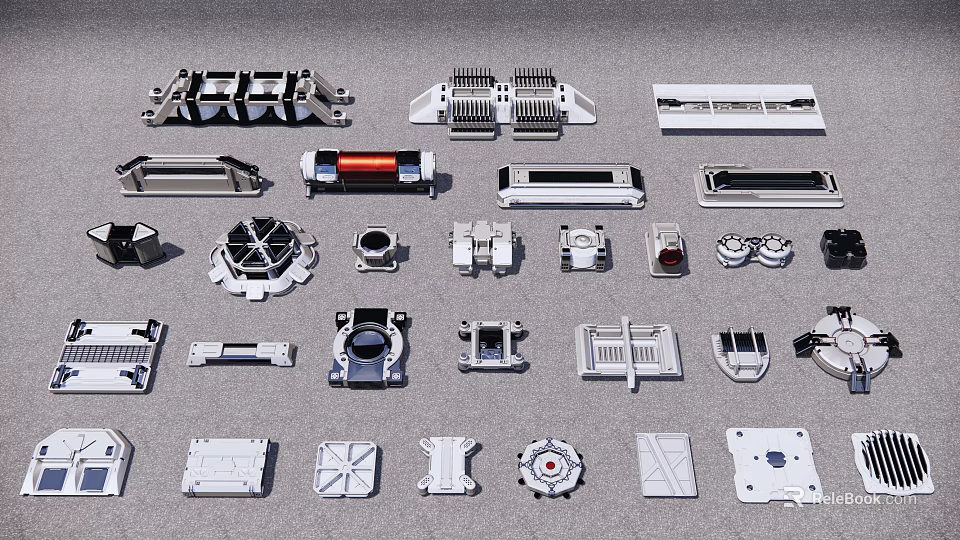 Various Types of Hardware Tools Including Precision Mechanical Parts Industrial Construction Accessories and Metal Components 3d model 