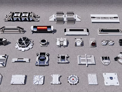 Various Types of Hardware Tools Including Precision Mechanical Parts Industrial Construction Accessories and Metal Components 3d model