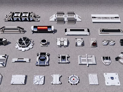 Science and technology sense parts hardware mechanical construction combination 3d model