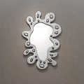 Decorative Mirror With Irregular Shape And Colorful Dots Frame Reflecting Interior 3d model