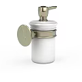 Modern Bathroom Accessory With White Ceramic Body Metal Lid And Side Knob