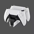 Modern Entertainment Game Console With White Black Design Wireless Controllers And Charging Dock 3d model