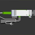 Green And Silver Electronic Appliance With Plug Cable And Modern Components
