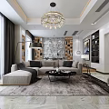Modern Light Luxury Open Plan Living And Dining Room Interior With Cozy Sofa And Decorations