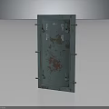 Green Metal Door With Multiple Bolts And Red Rust Spots Industrial Secure Design