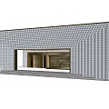 Modern Entrance Gate Design With Grid Patterned Walls And Central Decorative Panel 3d model