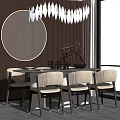 Modern Dining Table and Chair Combination 3d model