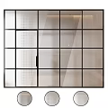 Modern Glass Partition With Black Frame And Textured Glass Panels For Interior