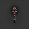 Classic Red Chopper Motorcycle With Red Helmet Rider Riding