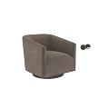 Modern Light Gray Single Sofa With Swivel Base And Armrests Design 3d model