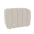 Stylish Modern Minimalist Beige Upholstered Sofa Bench Featuring Curved Padded Sections 3d model