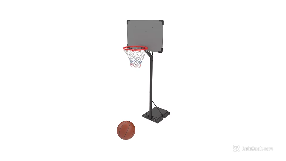 Portable Basketball Hoop Sports Equipment With Stable Base And Ball 3d model 