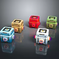 Colorful Decorative Boxes With Modern Design And Reflective Surfaces In Various Hues