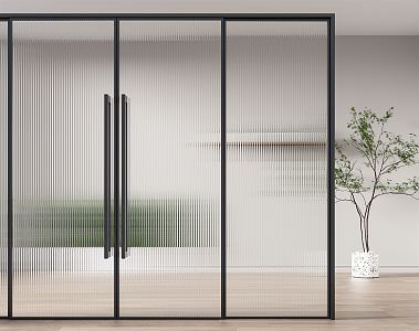 Modern sliding door glass sliding door 3d model