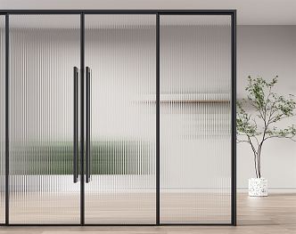 Modern sliding door glass sliding door 3d model