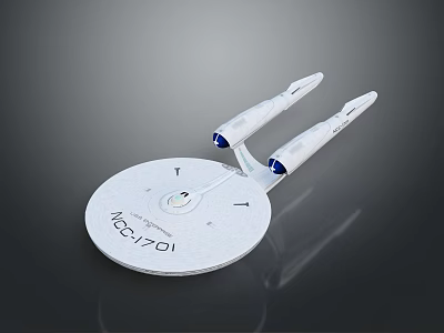 Futuristic Starship Model With NCC 1701 Identifier For Interstellar Cosmic Exploration Missions 3d model